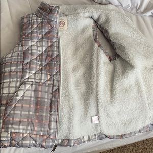 Sherpa lined puffer vest